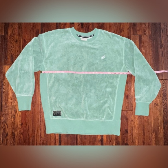 SUPERDRY Code S Logo Velour Oversized Crew in Mint Green Size XS/S - Picture 10 of 13